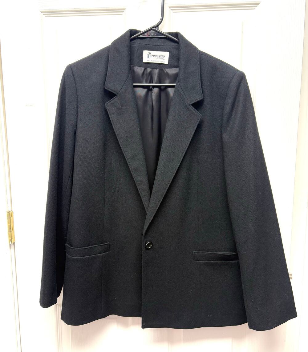 Forecaster of Boston Blazer Vintage Black Wool Lined Coat Women's Size 11 12